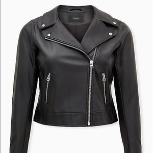 Black Faux Leather Moto Jacket